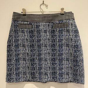 CAbi Blue and Black Mini Skirt